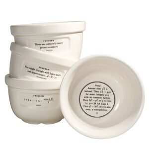 Proof is in the Pudding Math Joke White Stoneware Pudding Bowls
